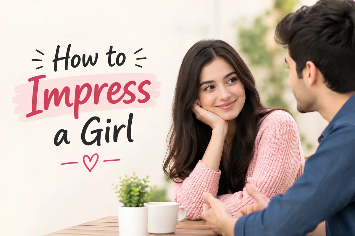 Smiling young couple sitting together, illustrating tips on how to impress a girl on a date